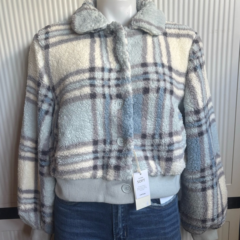 Reflex Blue and Cream Teddy Jacket